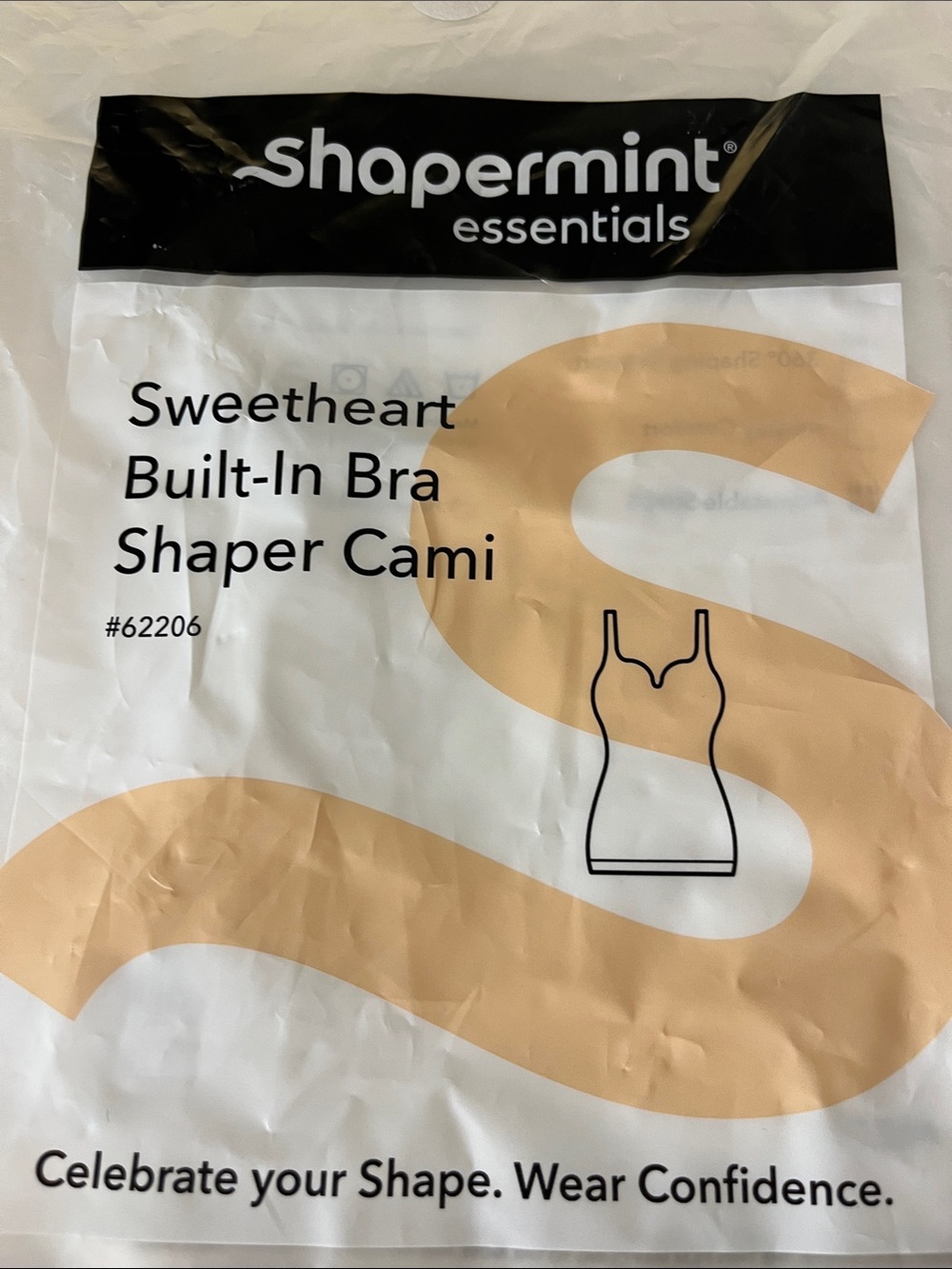 Shapermint Black Sweetheart Built-In Bra (wireless) Cami Top new in bag w tag XL - Picture 4 of 16